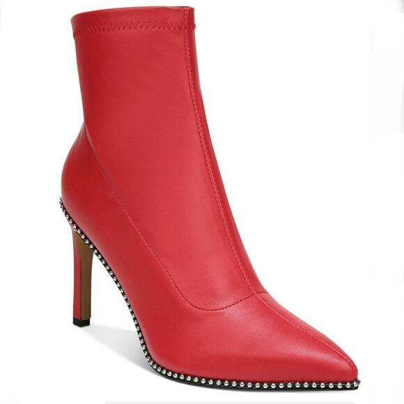 NWT BAR III Melanay 8.5/9/9.5/10 Red Leather High Heel Ankle Boots Booties w/Box - Picture 12 of 12